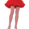 LEG AVENUE Red And White Striped Tights