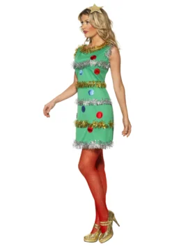 Smiffys Women's Christmas Tree Dress Costume -Cheap Anna Costumes Store womens christmas tree costume dress 1