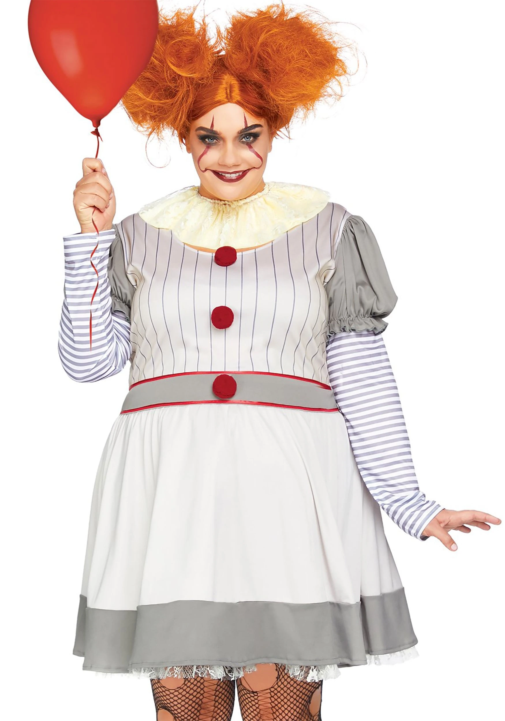 LEG AVENUE Women's Plus Creepy Clown Costume 1 LEG AVENUE Women's Plus Creepy Clown Costume