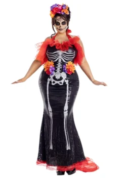 Party King Plus Size Glamour Muerta Day Of The Dead Costume For Women
