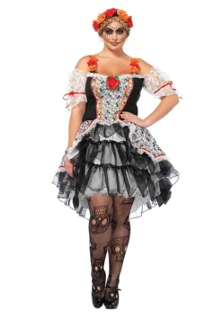 LEG AVENUE Plus Size Women's Sugar Skull Senorita Costume