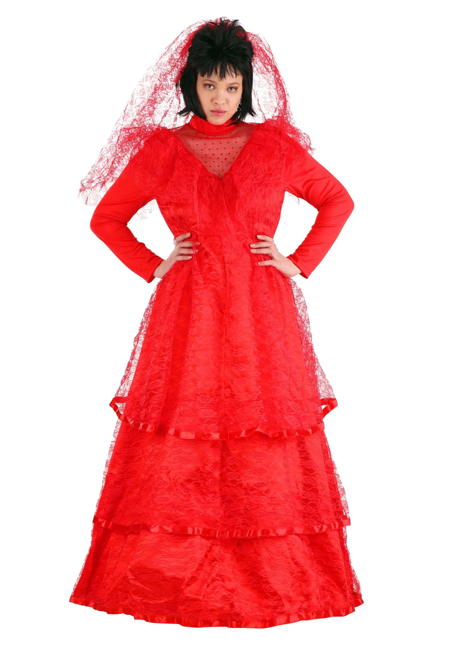 Fun Costumes Red Gothic Wedding Dress Costume 8 Fun Costumes Red Gothic Wedding Dress Costume - Image 8