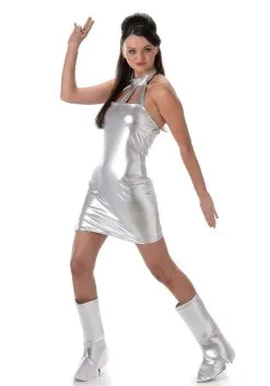 Karnival Costumes Sexy Silver Secret Agent Costume For Women