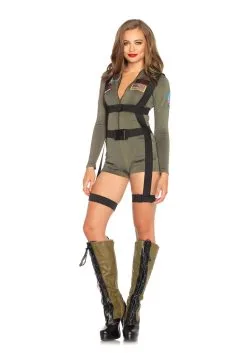 LEG AVENUE Women's Top Gun Romper Costume
