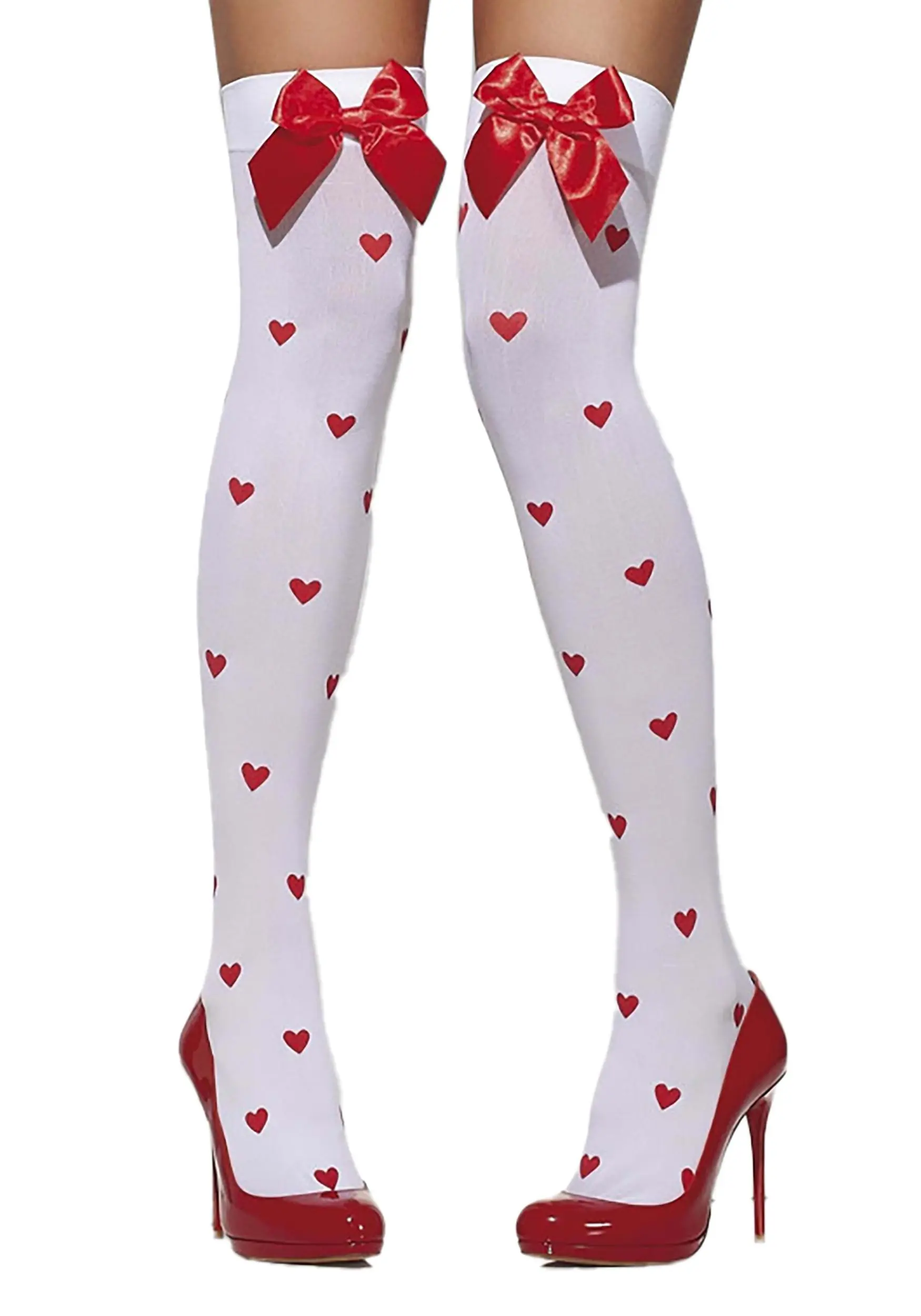 Smiffys Womens Hearts And Bows Thigh Highs 5 Smiffys Womens Hearts And Bows Thigh Highs - Image 5