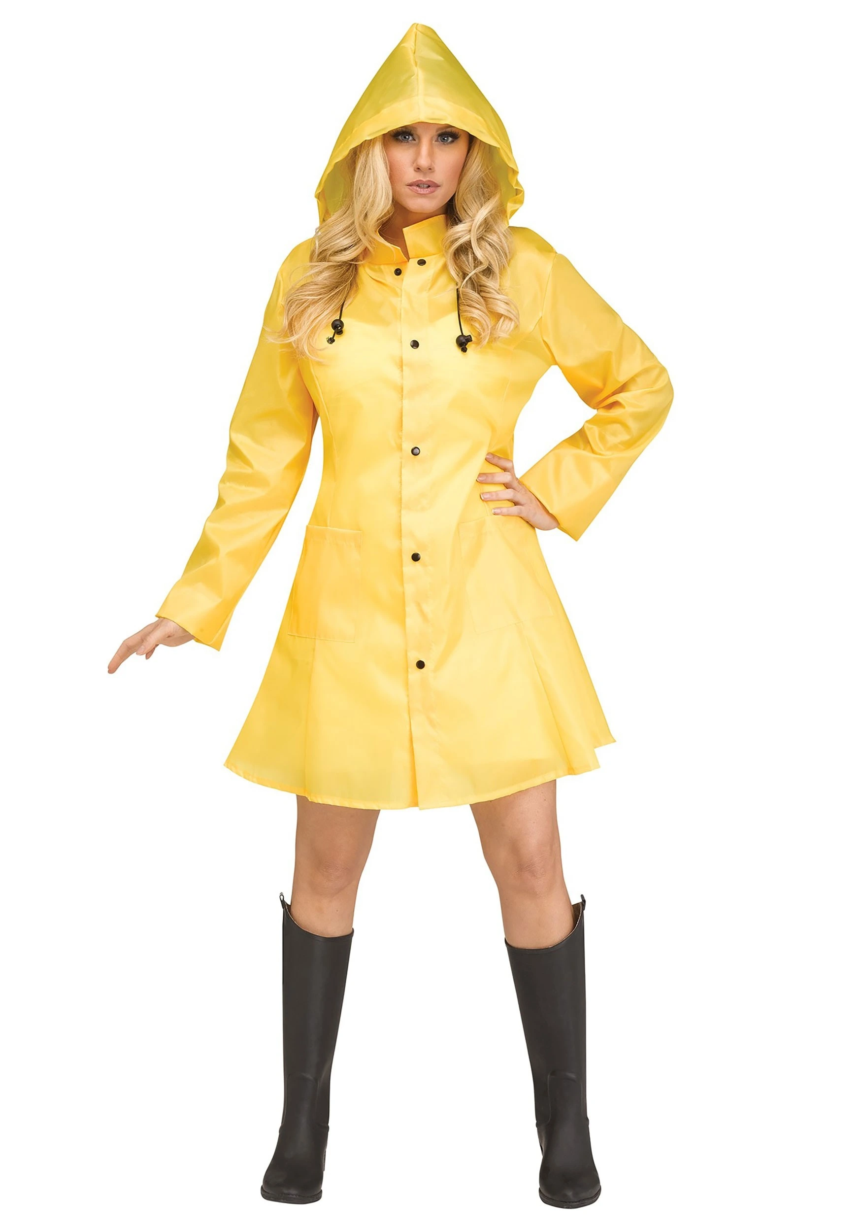Fun World Yellow Raincoat Costume For Women 1 Fun World Yellow Raincoat Costume For Women
